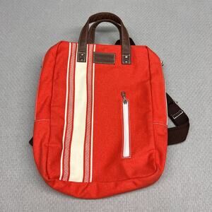 Maika Bag Womens Red Commuter Tote Backpack Red Orchard Striped Travel